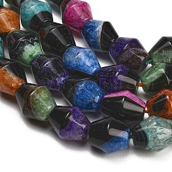 天然石瑪瑙ビーズ連売り  染め＆加熱  双円錐形  ミックスカラー  15~17.5x13~14.5mm  穴：1.2~1.4mm  約25個/連  15.39''（39.1センチメートル）&nbsp;GG-L001-D02-02