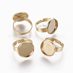 Adjustable 304 Stainless Steel Finger Rings Components&nbsp;STAS-E471-04C-G
