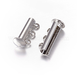1連売り真鍮磁気スライドロックの留め金  3ホール  プラチナ  6mm  穴：20x10mm&nbsp;E214