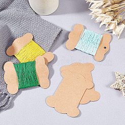 リボンオーガナイザー  麻ひも収納リボンスプール  刺繍レース糸ホルダー  キャメル  10.1x7.7x0.05cm  穴：0.6のCM  40pc  10.2x7.9x0.1cm  穴：0.6のCM  40pc&nbsp;CDIS-PH0001-16