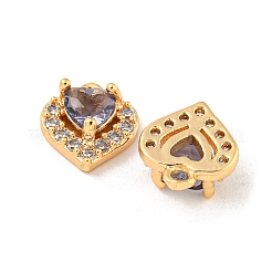 Brass Micro Pave Cubic Zirconia Charms&nbsp;KK-Z057-01G-02
