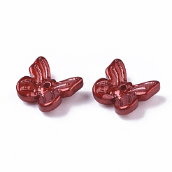 塗装ガラスチャームをスプレー  蝶  暗赤色  7x11x3mm  穴：1.2mm&nbsp;GLAA-N035-08A-H01