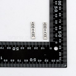 304ステンレススチールペンダント20個  月の満ち欠けのある長方形  ステンレス鋼色  26x6x1.5mm  穴：2mm&nbsp;FIND-SZ0006-03P