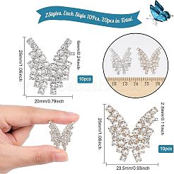 20Pcs 2 Styles Alloy Rhinestone Cabochons&nbsp;FIND-CA0006-51