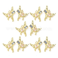 Colorful Cubic Zirconia Butterfly Stud Earrings&nbsp;EJEW-H092-04G