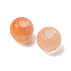 ペイントガラスビーズを焼く  模造キャットアイ  ラウンド  ツートン  オレンジ  3x4mm  穴：1.4mm  約13333個/1000g&nbsp;GL-CBA5BF9-05C