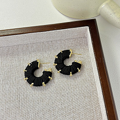 Alloy & Imitation Leather Stud Earrings&nbsp;WG3B4DD-02