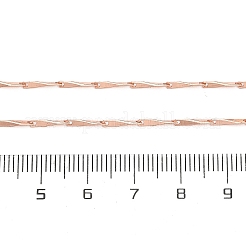 Brassl Twisted Bar Link Chain Necklaces for Men Women&nbsp;NJEW-G160-15RG
