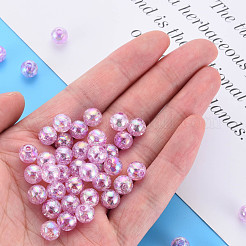 クリアクラックアクリルビーズ  ABカラーメッキ  ラウンド  スミレ  8x7mm  穴：1.8mm  約1745個/500g&nbsp;MACR-S373-66-L01