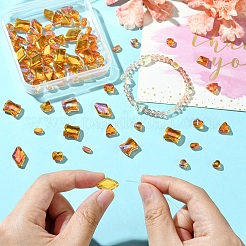 透明なガラスビーズを電気  混合スタイル  混合図形  ブラック  5.5~15x4~10.5x3~6.8mm  穴：0.8~1.2mm  10個/スタイル&nbsp;EGLA-YW0003-22A