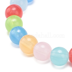 Imitation Jade Acrylic Round Beaded Stretch Bracelet for Kids&nbsp;BJEW-JB08721-02