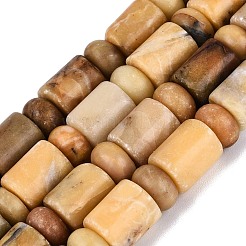 天然黄龍翡翠のビーズ連売り  バレル＆ロンデル  8x10mm  穴：0.9~1.2mm  約50~52個/連  14.57~15.35インチ（37~39cm）  ロンデル：8x4.5~5mm&nbsp;G-Q616-09G
