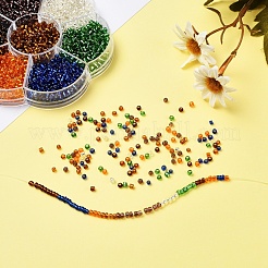 7 Colors Glass Round Seed Beads&nbsp;SEED-YW0001-24B-02