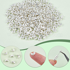 400個の合金ビーズ  葉  銀  5x8x2.5mm  穴：1.2mm  400pc&nbsp;FIND-SP0002-36D