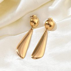 304 Stainless Steel Dangle Stud Earrings for Women&nbsp;EJEW-F412-01G-01