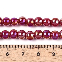 Electroplate Opaque Glass Beads Strands&nbsp;GLAA-T032-P6mm-AB23
