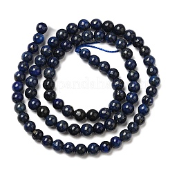 天然石ラピスラズリビーズ連売り  染め＆加熱  ラウンド  4.6~5.6mm  穴：1~1.5mm  15''（38.1センチメートル）&nbsp;G-K311-14A
