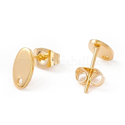 201 Stainless Steel Stud Earring Findings with Hole&nbsp;X-EJEW-A071-01C-G