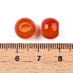 天然のカーネリアンのビーズを染めた  大穴ビーズ  ロンデル  10~10.5x7.5~9mm  穴：5mm&nbsp;G-T092-10mm-04