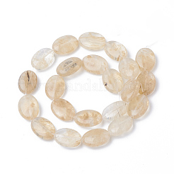 コーヒー色ウォーターメロンストーンガラスビーズ連売り  オーバル  18~18.5x13x6mm  穴：1mm  約22個/連  15.7インチ&nbsp;G-S292-35