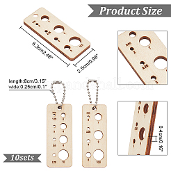Rectangle Wooden Knitting Needle Gauge Pendants&nbsp;WOOD-NB0002-39