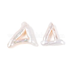 天然バロックケシパールビーズ  有核真珠  三角形  貝殻色  17~37x16~32x4.5~8mm  穴：0.6mm&nbsp;PEAR-S022-07B
