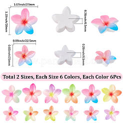 72個 12種類のプラスチックカボション  花  ミックスカラー  21~27x22~30x6~6.5mm  6個/スタイル&nbsp;KY-SC0002-58