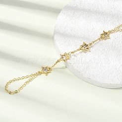 Brass Micro Pave Cubic Zirconia Mittens Bracelets&nbsp;BJEW-C156-01G-05