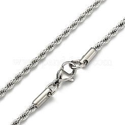 Tarnish Resistant 304 Stainless Steel Necklaces Unisex Rope Chain Necklaces&nbsp;NJEW-507L-10D