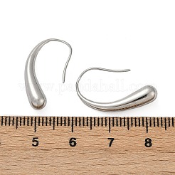 304ステンレススチールティアドロップダングルイヤリング  ステンレス鋼色  22.5x4.5x12mm&nbsp;EJEW-S272-06P