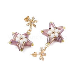 Glass Star Stud Earrings&nbsp;EJEW-MZ00256-02