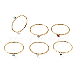 304 Stainless Steel Rhinestone Finger Rings for Women&nbsp;SA-CBAB767-26C-G