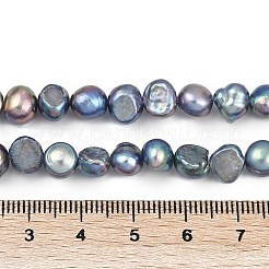 天然養殖淡水パールビーズ連売り  研磨両側  グレード2a+  染め  カラフル  7~8mm  穴：0.7mm  約47~49個/連  13.19''~13.58''（33.5~34.5センチメートル）&nbsp;PEAR-P064-20B-02B