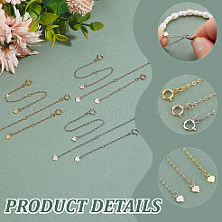 9Pcs 9 Styles 925 Sterling Silver Chain Extender&nbsp;FIND-GA0004-23