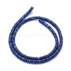天然石ラピスラズリビーズ連売り  染め  フラットラウンド/ディスク  3.8~4.2x2~4.5mm  穴：0.8~1mm  約152~180個/連  15.1~15.5インチ（38.5~39.5cm）&nbsp;G-F631-A05