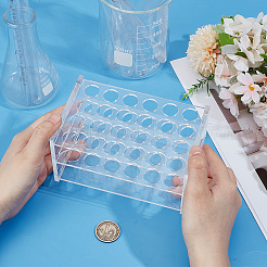 オーガニックアクリルディスプレイスタンド  試験チューブディスプレイスタンド  ラボ用品  長方形  透明  146x93x75mm  穴：17mm&nbsp;AJEW-WH0695-030B