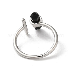 Natural Mixed Gemstone Bullet Open Cuff Rings&nbsp;RJEW-M155-04P