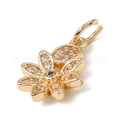 Brass Micro Pave Cubic Zirconia Charms&nbsp;KK-C133-03C-G
