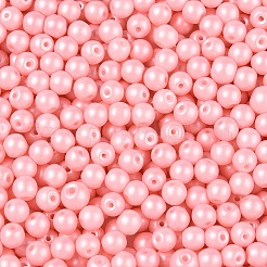 ガラスシードビーズ  不透明色  ラウンド  ピンク  3.5~4x3~3.5mm  穴：0.8~0.9mm  約4500個/ポンド&nbsp;SEED-T007-01D