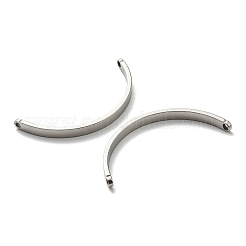 変色しない304ステンレススチールペンダント  カーブしたチューブチャーム  ステンレス鋼色  44x16.5x3.5mm  穴：2mm&nbsp;STAS-P326-05P