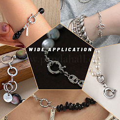 8Pcs 4 Styles 304 Stainless Steel Spring Ring Clasps&nbsp;STAS-PH0007-52B