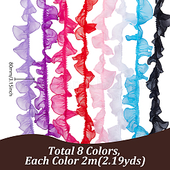 16M 8 Colors Polyester Lace Ribbons Pleated Garment Accessory&nbsp;DIY-GA0008-45