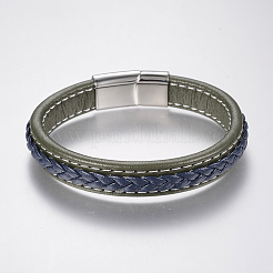 Braided Leather Cord Bracelets&nbsp;BJEW-H561-07