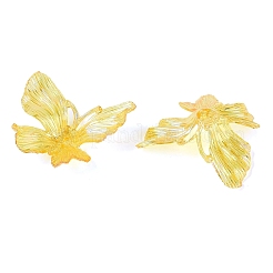 透明なプラスチックペンダント  蝶のチャーム  ABカラーメッキ  ゴールド  33.5~36x39~40x10~11.5mm  穴：7.5~9.5x2.5~3mm  約335個/500g&nbsp;KY-N025-44E