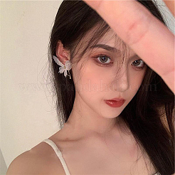 Butterfly Alloy Cloth Stud Earrings&nbsp;FS-WG0326E-01