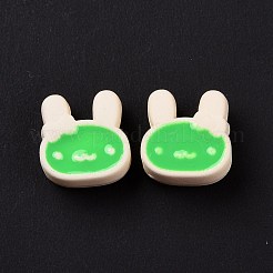 ラバー加工アクリルヨーロッパビーズ  エナメル  大穴ビーズ  兎  ミックスカラー  12.3x12x7mm  穴：4mm&nbsp;SACR-E009-21