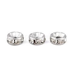 304ステンレススチールラインストーンスペーサービーズ  フラットラウンド  ステンレス鋼色  6x2.5mm  穴：1.6mm&nbsp;STAS-N133-02A-01P
