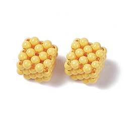 Handmade Opaque Plastic Woven Beads&nbsp;KY-P015-06B