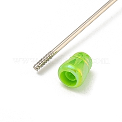 UVメッキプラスチックボールペン  ビーズペン  ジュエリービーズ付きDIYパーソナライズペン用  ライムグリーン  150x12mm&nbsp;AJEW-C038-03C