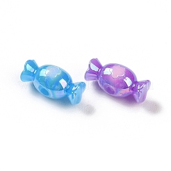 メッキアクリルビーズ  ABカラーメッキ  キャンディ  20x9.5mm  穴：3mm  約495個/500g&nbsp;OACR-H112-01B